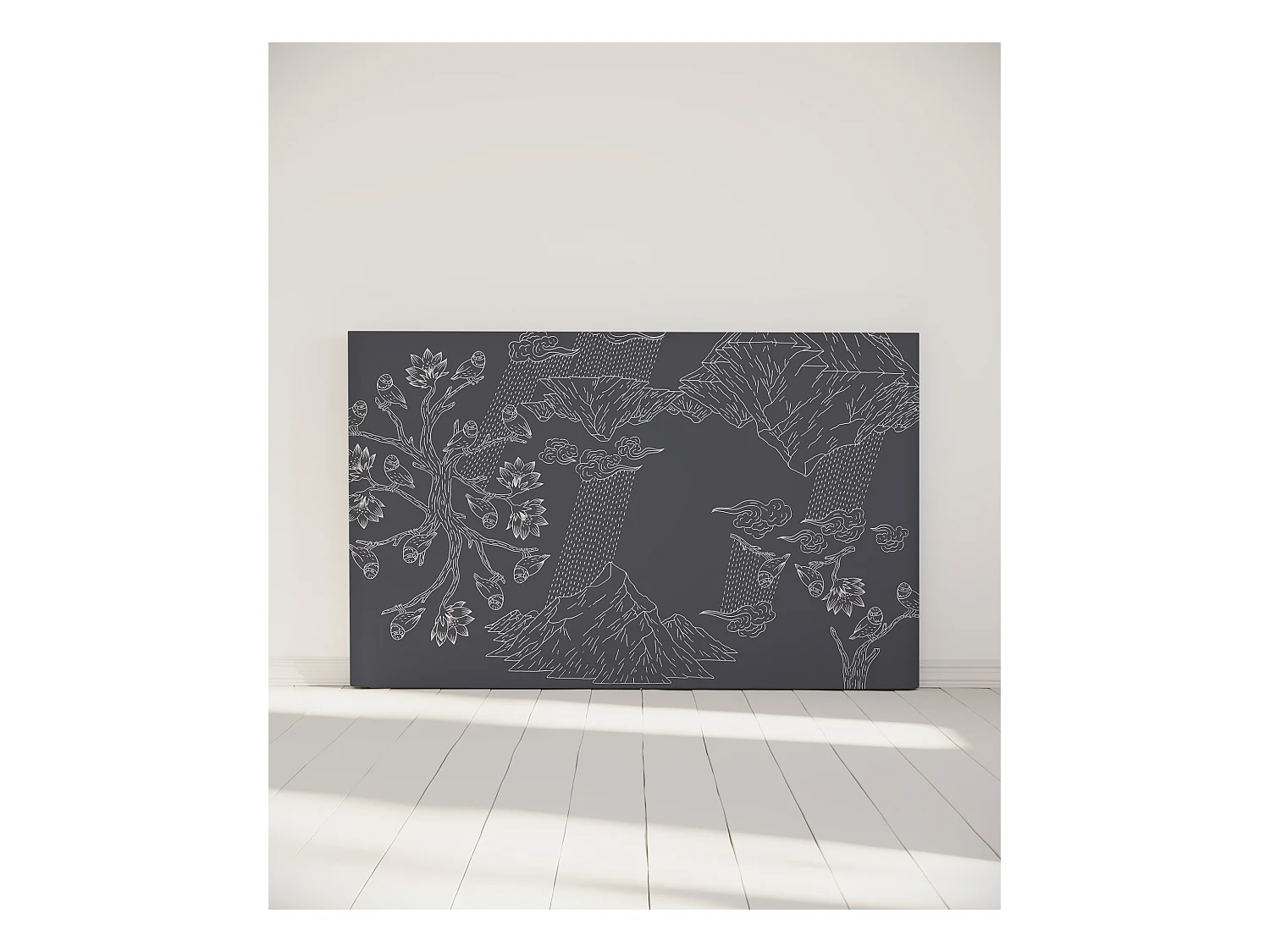 BELLECOUR LITERIE | Tête de lit déhoussable NORVEGE 180x110 cm | Coloris Gris