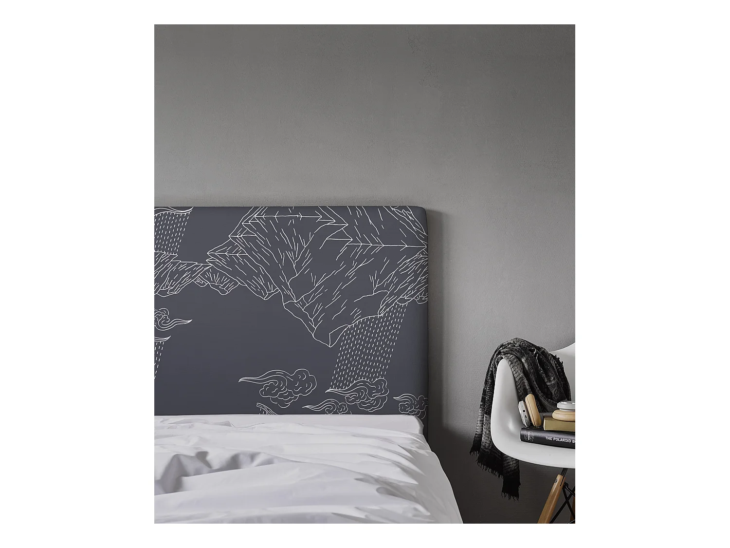 BELLECOUR LITERIE | Tête de lit déhoussable NORVEGE 180x110 cm | Coloris Gris