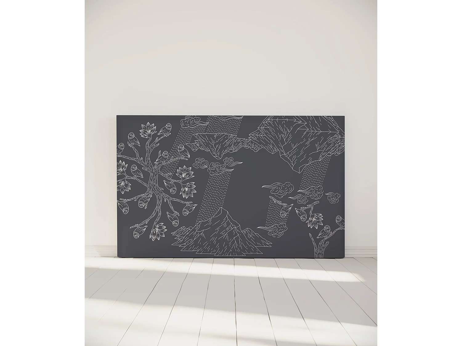 BELLECOUR LITERIE | Tête de lit déhoussable NORVEGE 180x110 cm | Coloris Gris