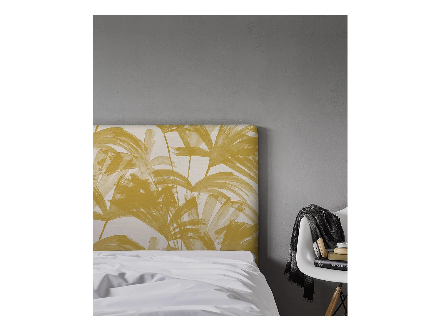 BELLECOUR LITERIE | Tête de lit déhoussable ANNI 140x110 cm | Coloris Jaune de Naples