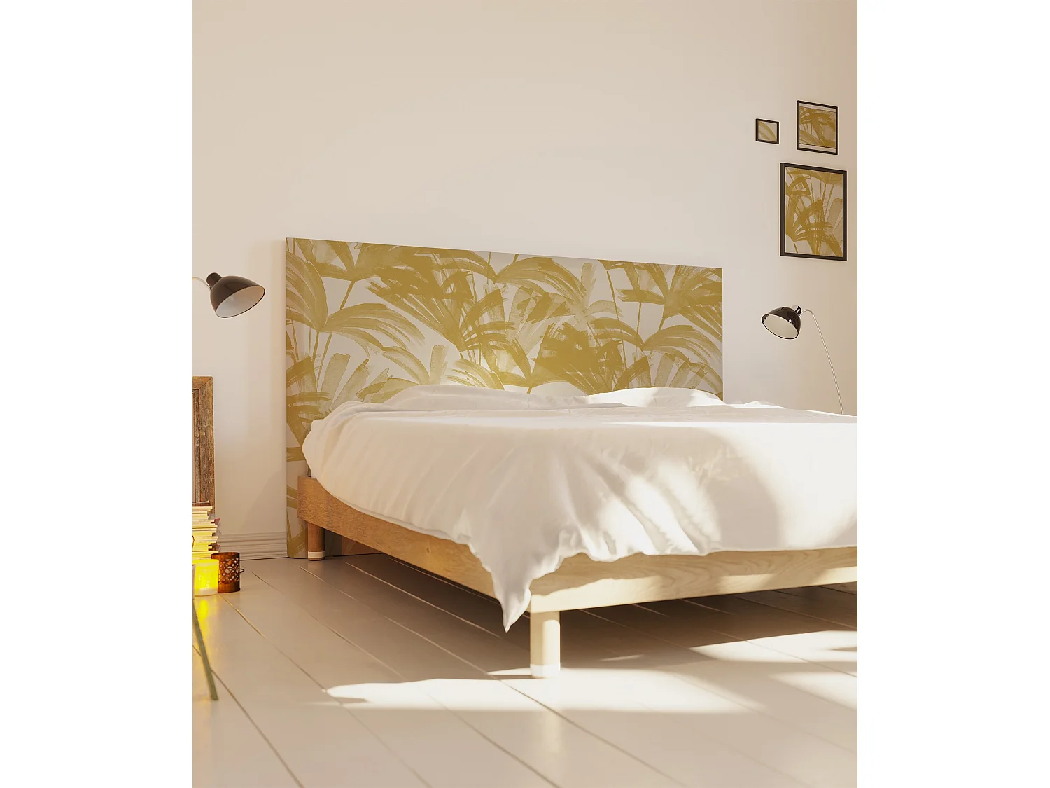 BELLECOUR LITERIE | Tête de lit déhoussable ANNI 140x110 cm | Coloris Jaune de Naples