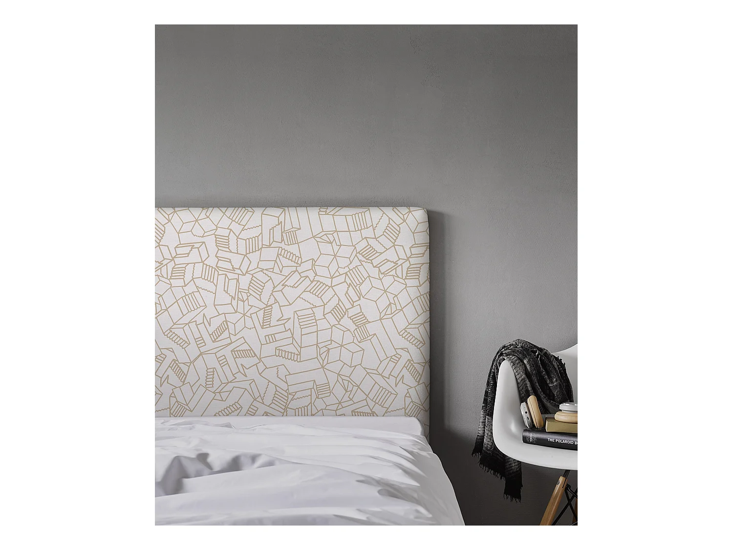 BELLECOUR LITERIE | Tête de lit déhoussable SIMONE 160x110 cm | Coloris Beige