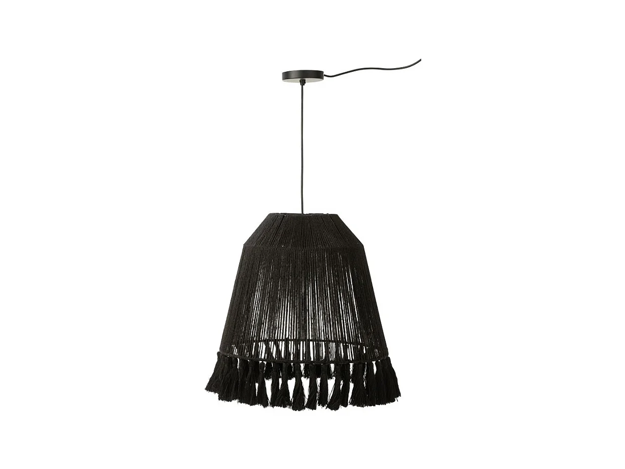 Lámpara de techo de yute negro 53x53x53 cm