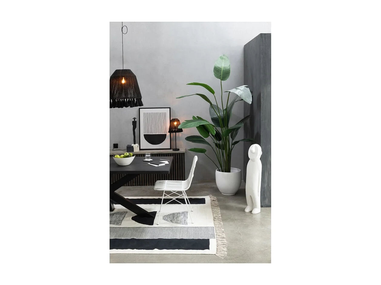 Lampada a sospensione in iuta nera 53x53x53 cm