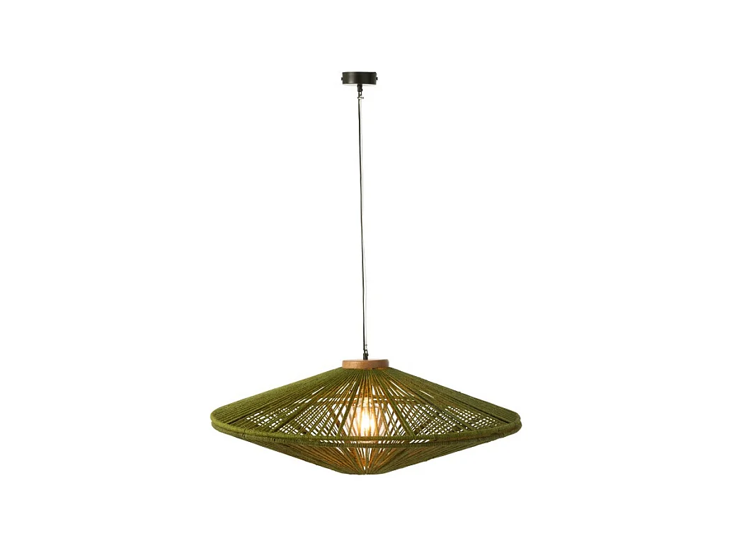 Lámpara colgante de metal verde 93x93x36 cm