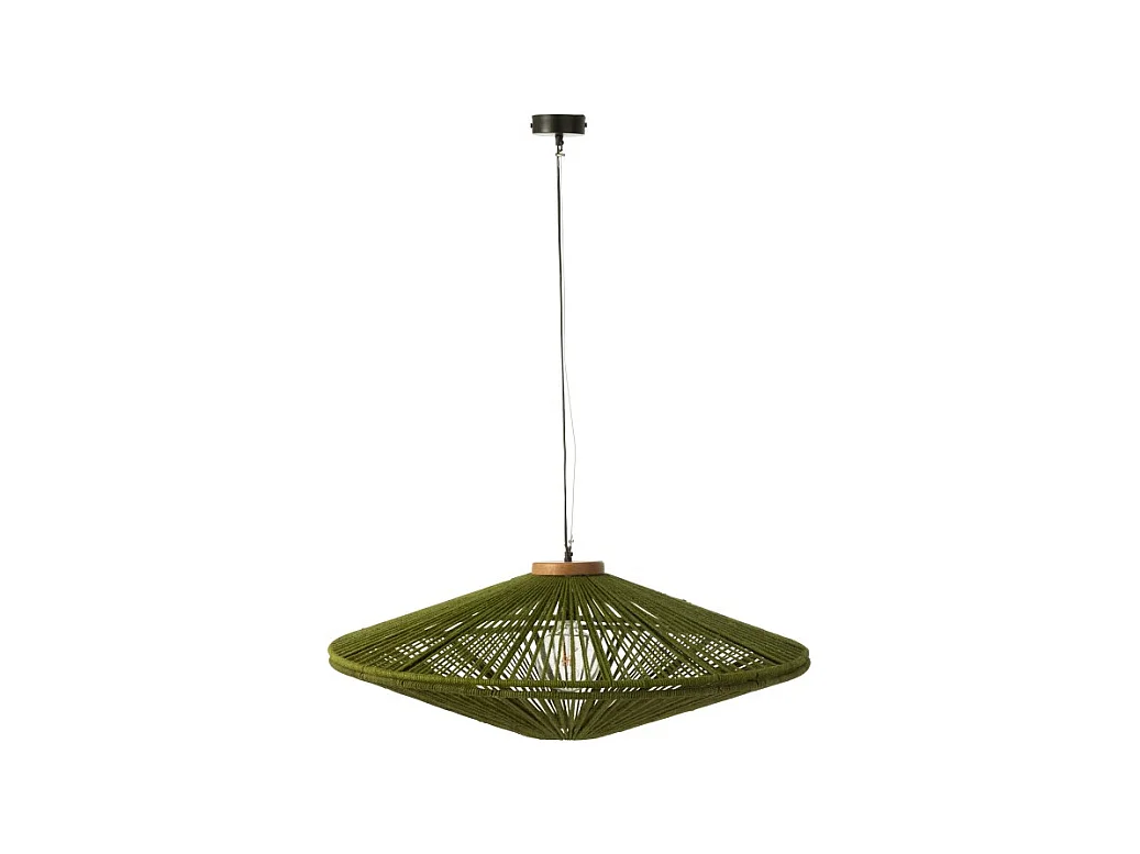 Lámpara colgante de metal verde 93x93x36 cm