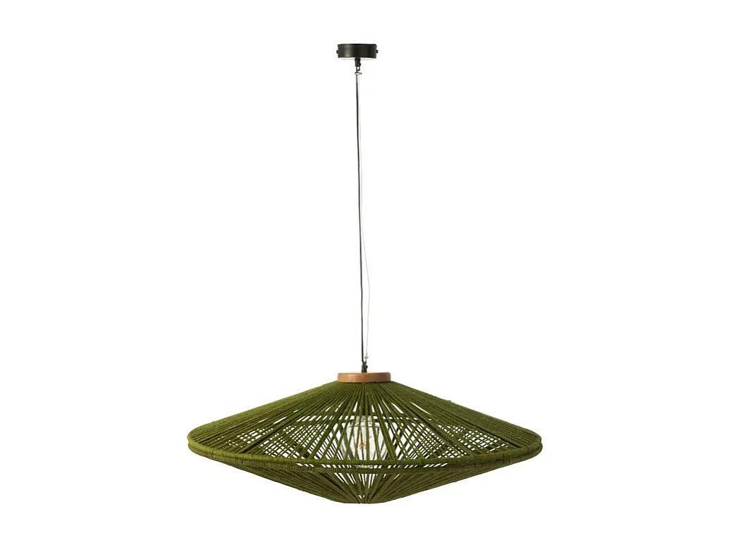 Lámpara colgante de metal verde 93x93x36 cm