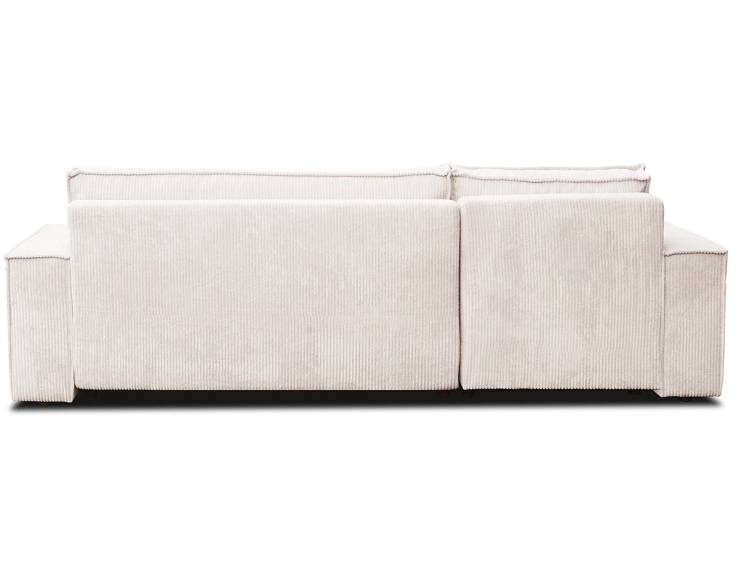 Hoekbank Hugo L, hoekbank in L-vorm met slaapfunctie en bedbak, kleur: beige, corduroy, universele ottomane