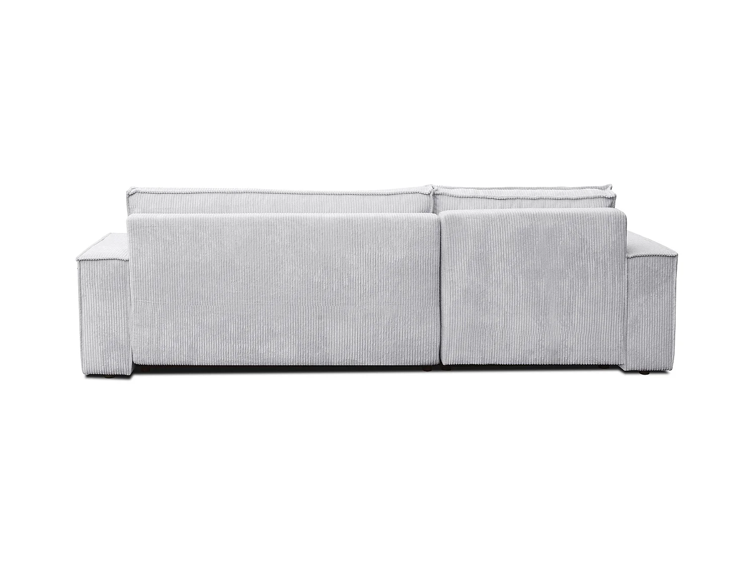 Canapé d'angle Hugo XL avec fonction couchage et coffre de rangement, couleur : gris, tissu cordé, ottomane à gauche ou à droite