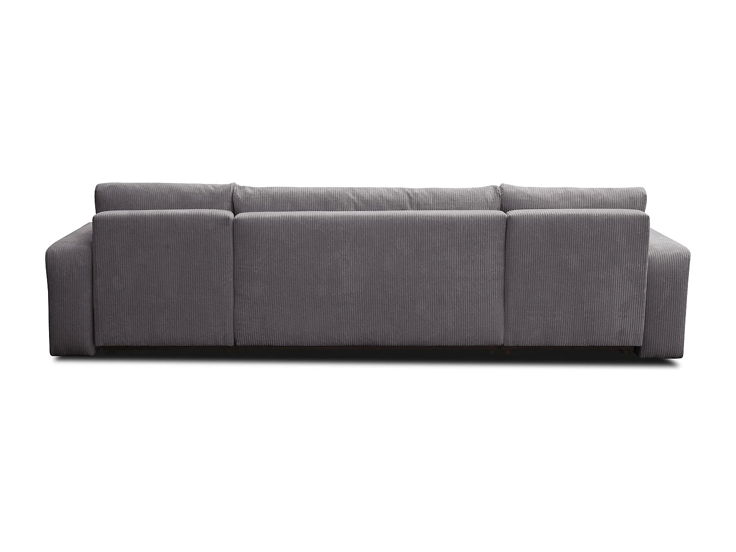 Ensemble de salon Luna U, canapé en forme de U avec fonction couchage et coffre de rangement, couleur : gris foncé, tissu velours côtelé