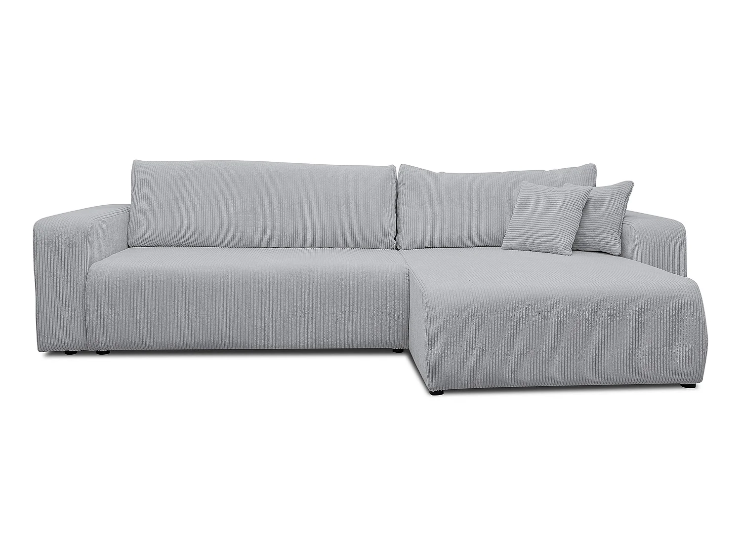 Canapé d'angle convertible 3 places avec coffre en velours gris