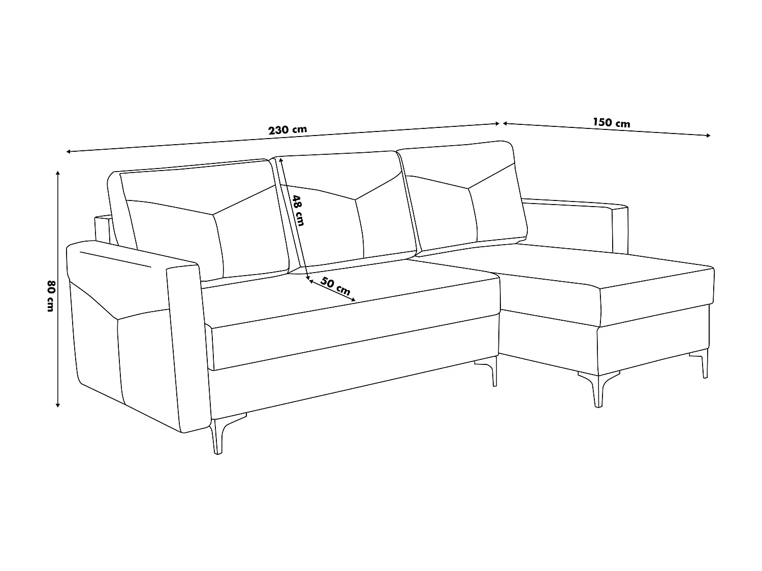 Canapé d'angle Kairo avec fonction couchage et coffre de rangement, couleur : beige, tissu velours, pouf à gauche ou à droite