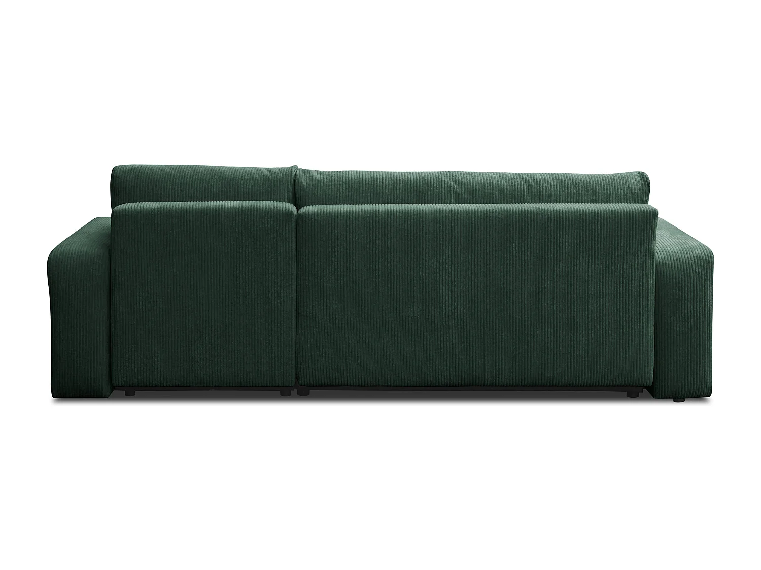 Hoekbank Luna L, hoekbank in L-vorm met slaapfunctie en bedbak, kleur: groen, corduroy, universele ottomane