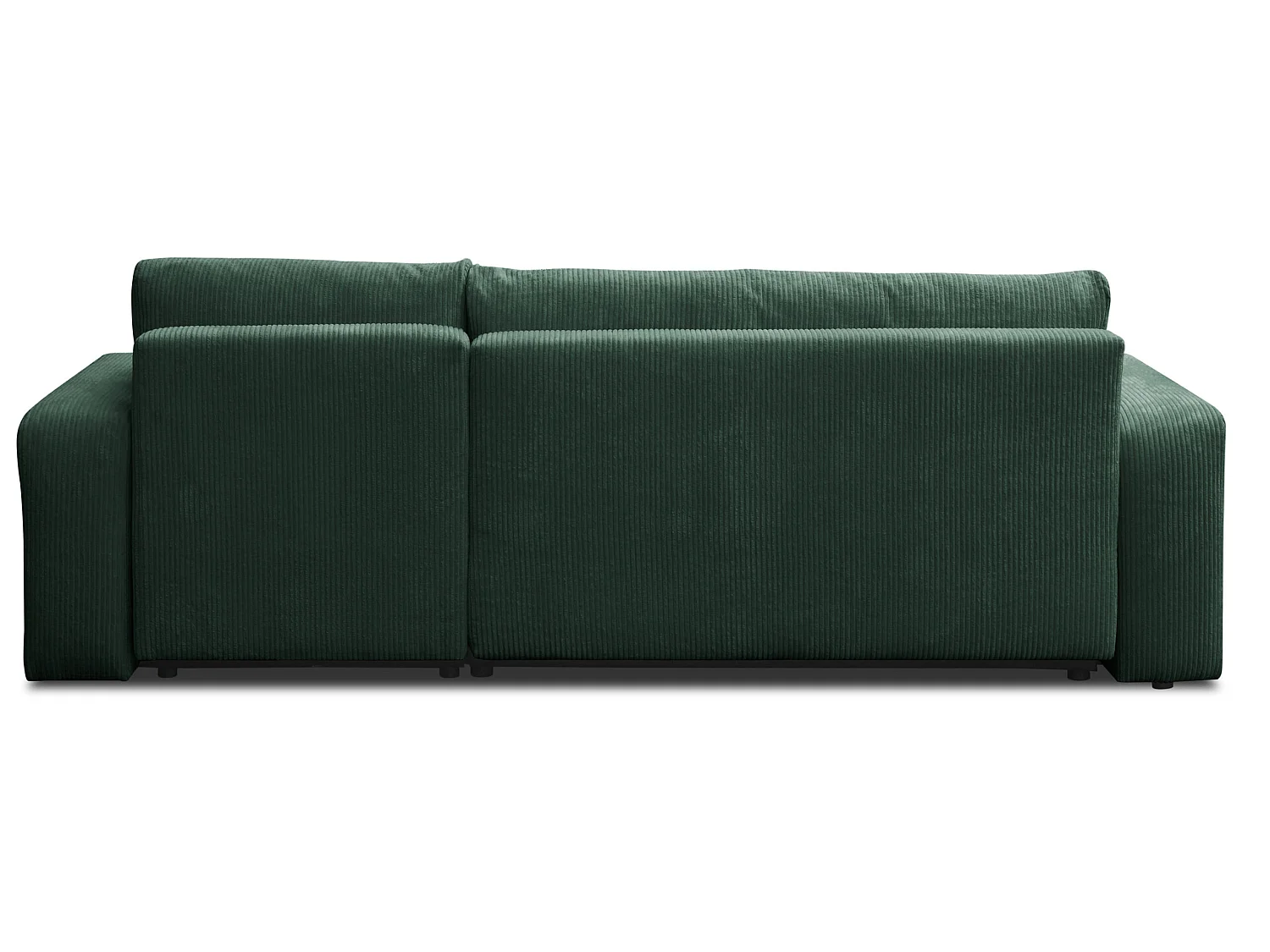 Hoekbank Luna L, hoekbank in L-vorm met slaapfunctie en bedbak, kleur: groen, corduroy, universele ottomane