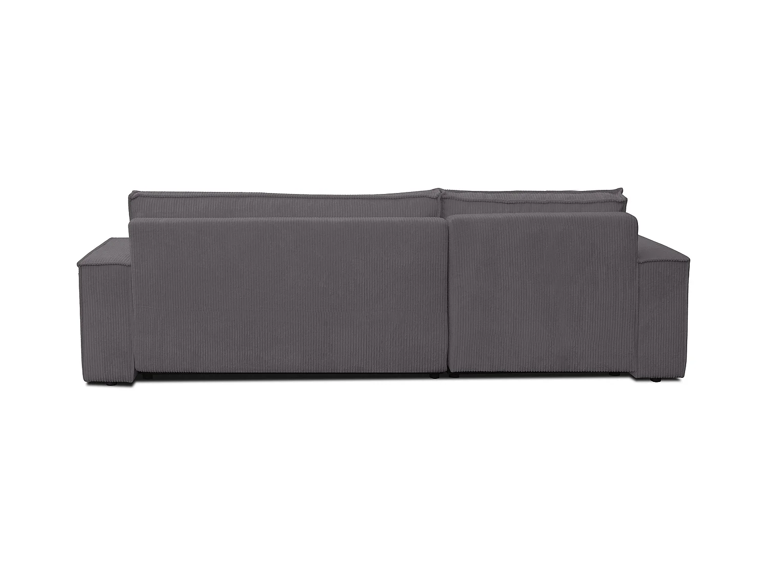 Canapé d'angle Hugo XL avec fonction couchage et coffre de rangement, couleur : gris foncé, tissu velours, pouf à gauche ou à droite