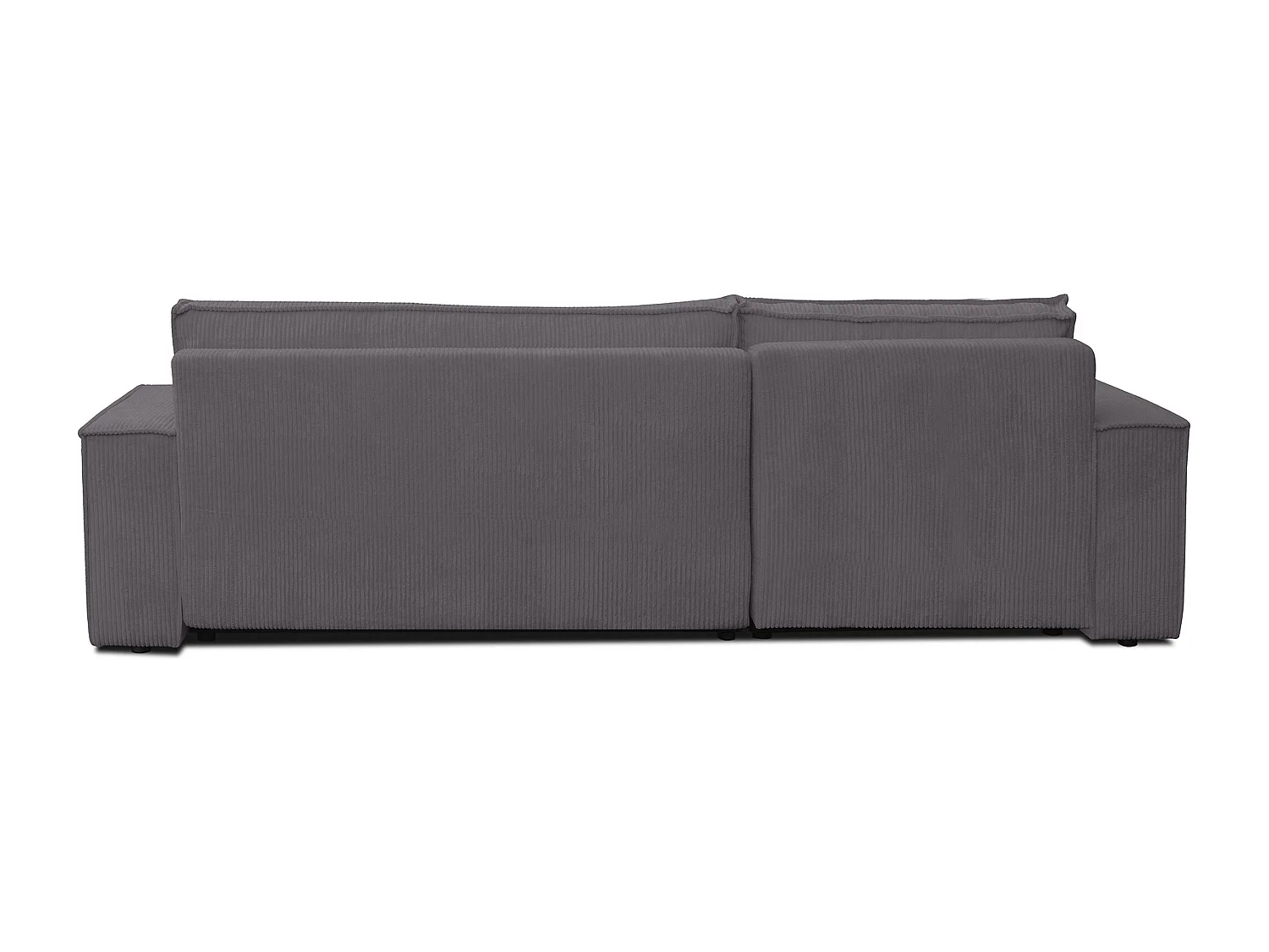 Canapé d'angle Hugo XL avec fonction couchage et coffre de rangement, couleur : gris foncé, tissu velours, pouf à gauche ou à droite