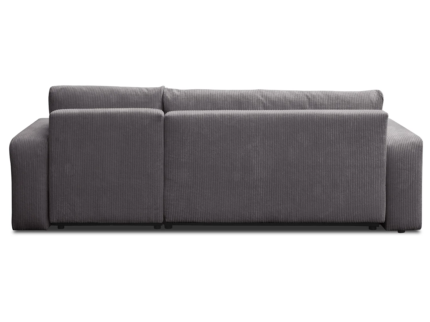 Hoekbank Luna L, hoekbank in L-vorm met slaapfunctie en bedbak, kleur: donkergrijs, corduroy, universele ottomane