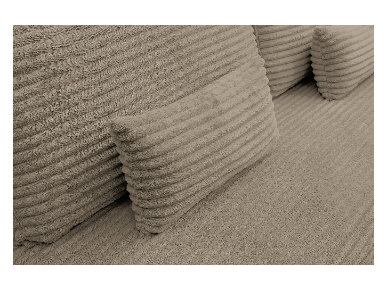 Canapé-lit Etna, canapé avec fonction couchage et coffre de rangement, couleur : marron, tissu cordé, pouf universel