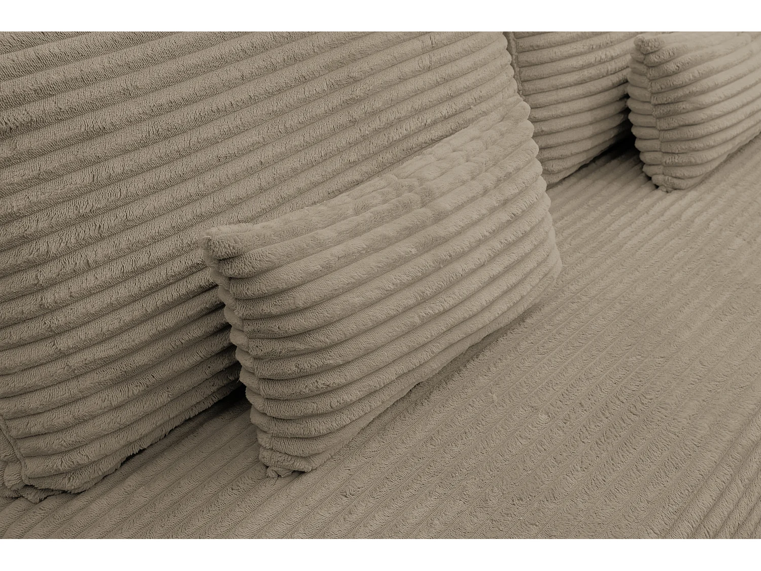 Canapé-lit Etna, canapé avec fonction couchage et coffre de rangement, couleur : marron, tissu cordé, pouf universel