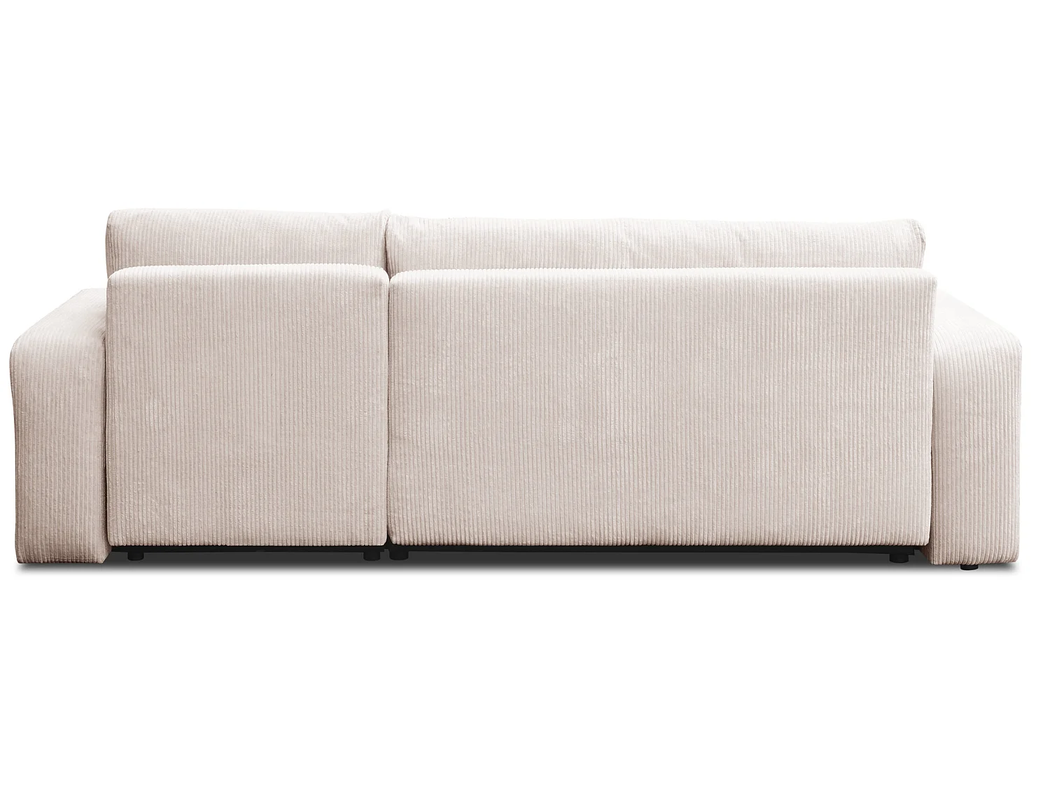 Hoekbank Luna L, hoekbank in L-vorm met slaapfunctie en bedbak, kleur: beige, corduroy, universele ottomane
