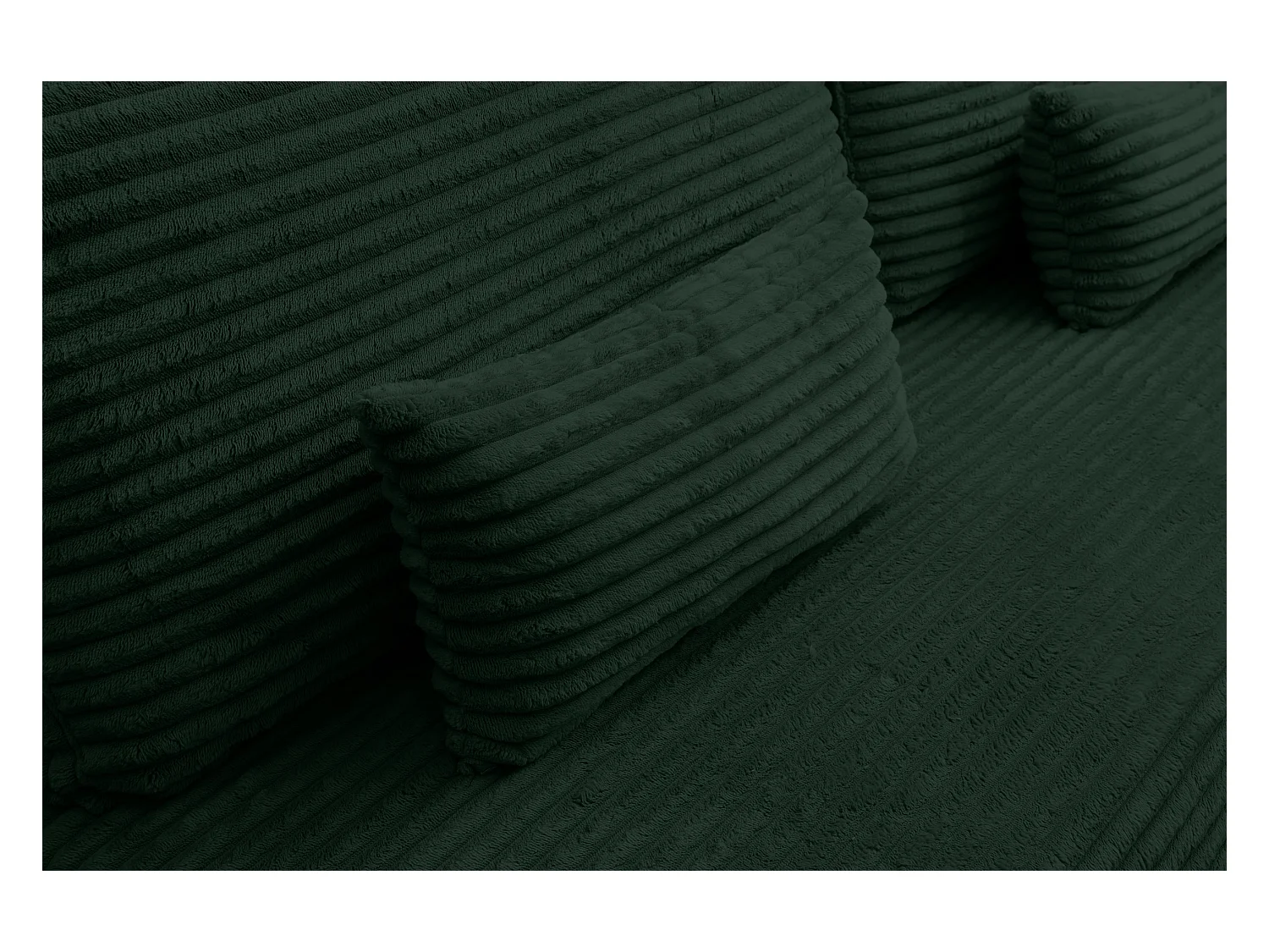 Canapé-lit Etna, canapé avec fonction couchage et coffre de rangement, couleur : vert, tissu velours côtelé, pouf universel