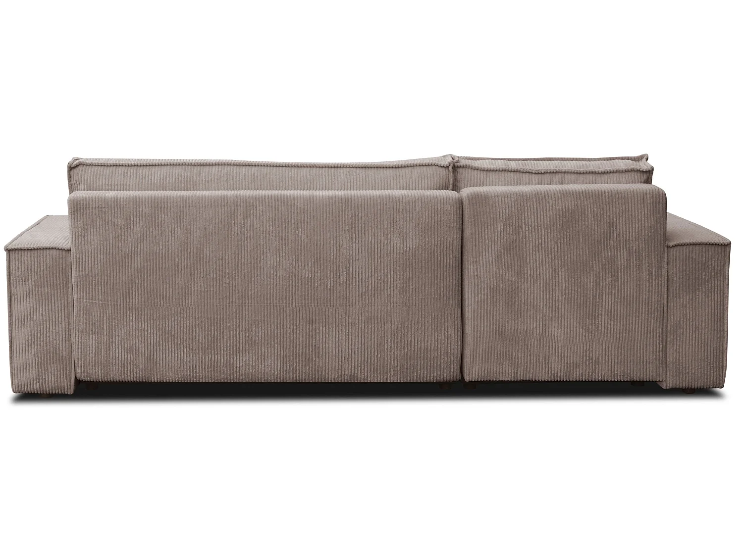 Hoekbank Hugo L, hoekbank in L-vorm met slaapfunctie en bedbak, kleur: lichtbruin, corduroy, universele ottomane
