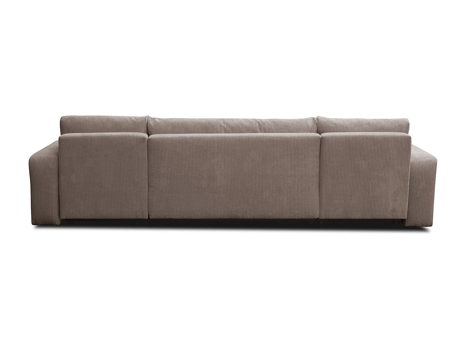 Ensemble de salon Luna U, canapé en U avec fonction couchage et coffre de rangement, couleur : marron clair, tissu cordé