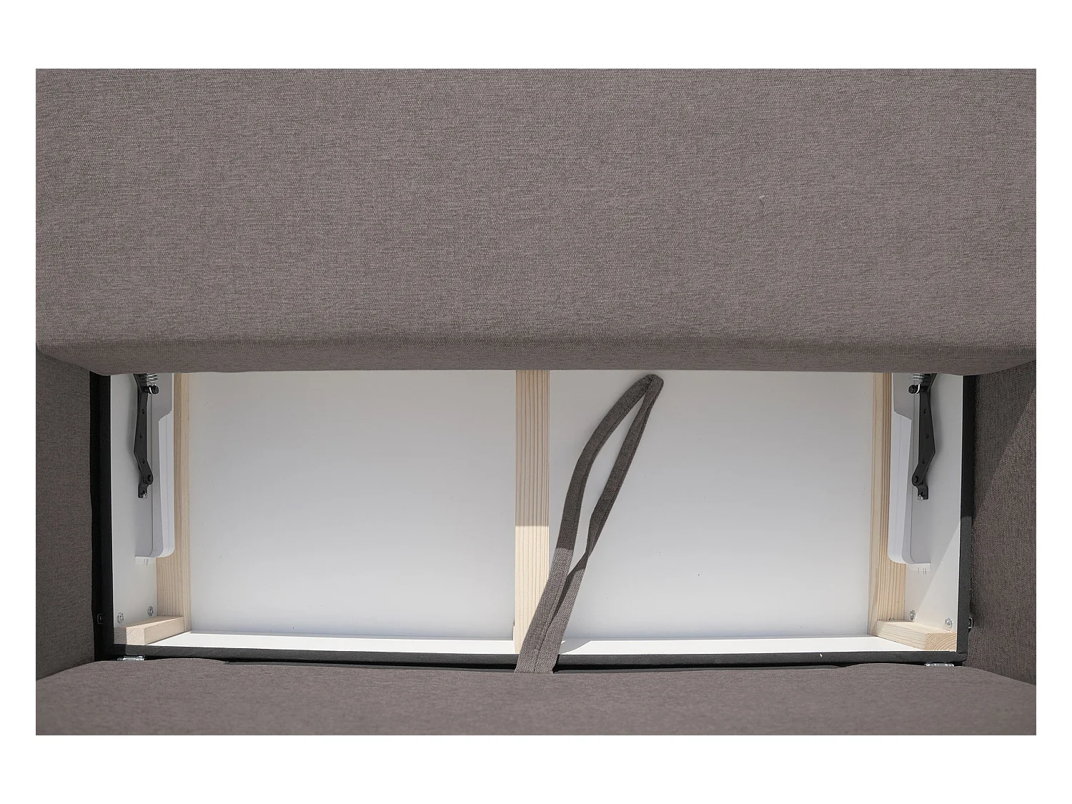 Canapé d'angle Kairo avec fonction couchage et coffre de rangement, couleur : gris foncé, tissu velours, ottomane à gauche ou à droite