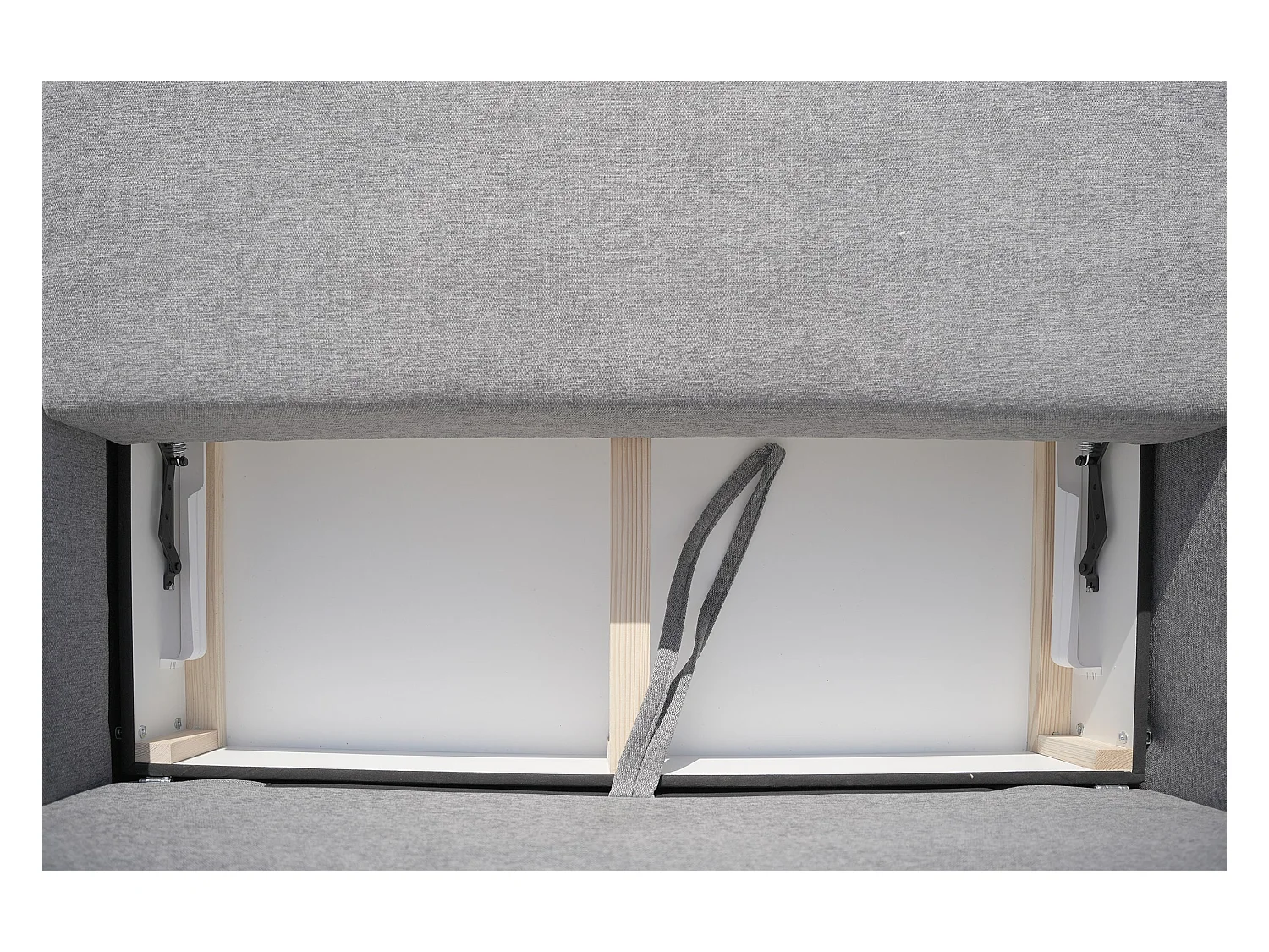 Canapé d'angle Kairo avec fonction couchage et coffre de rangement, couleur : gris, tissu velours, ottomane à gauche ou à droite