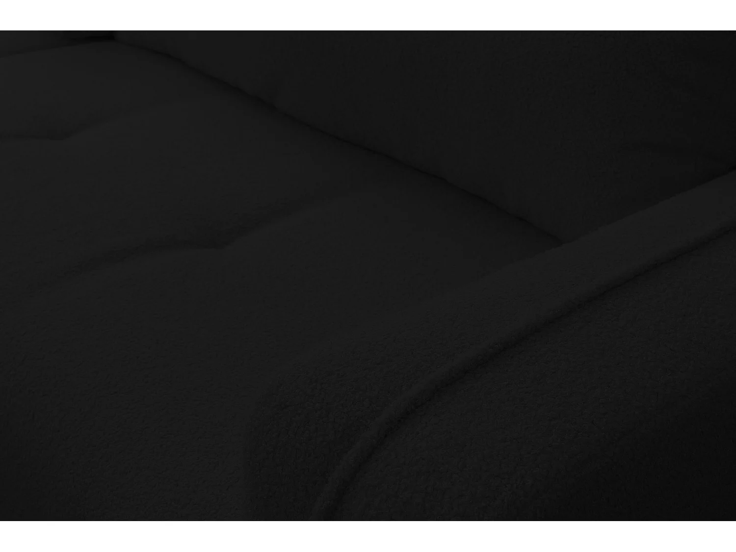 Hoekbank Cloud, hoekbank in L-vorm met slaapfunctie en bedbak, kleur: zwart, bouclé-stof, ottomane Unsiversal