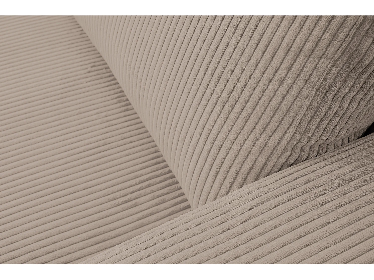 Canapé d'angle Aspen, couleur du canapé : marron, tissu velours côtelé, pouf à gauche