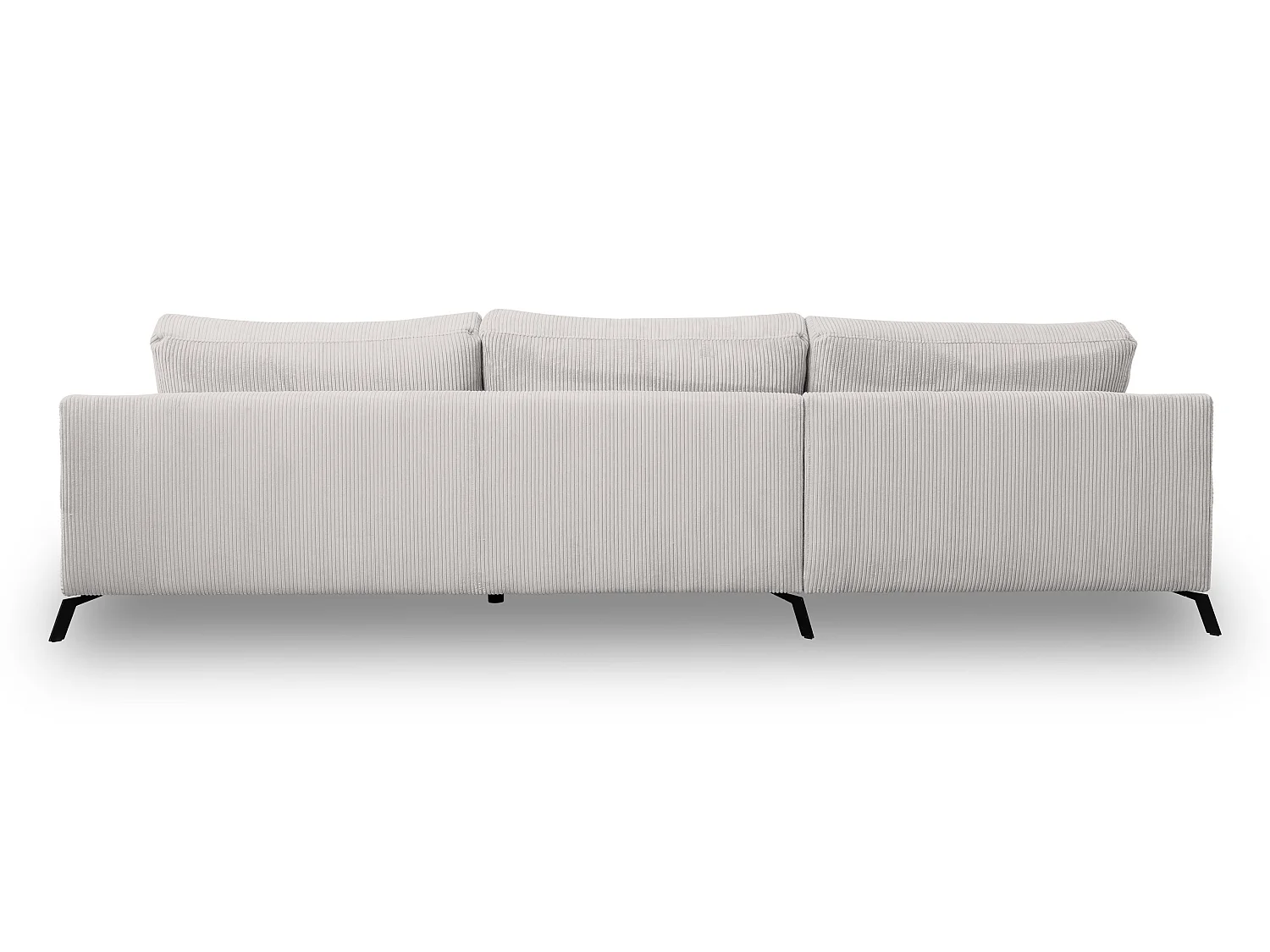 Canapé d'angle 3 places avec pouf en velours beige ASPEN
