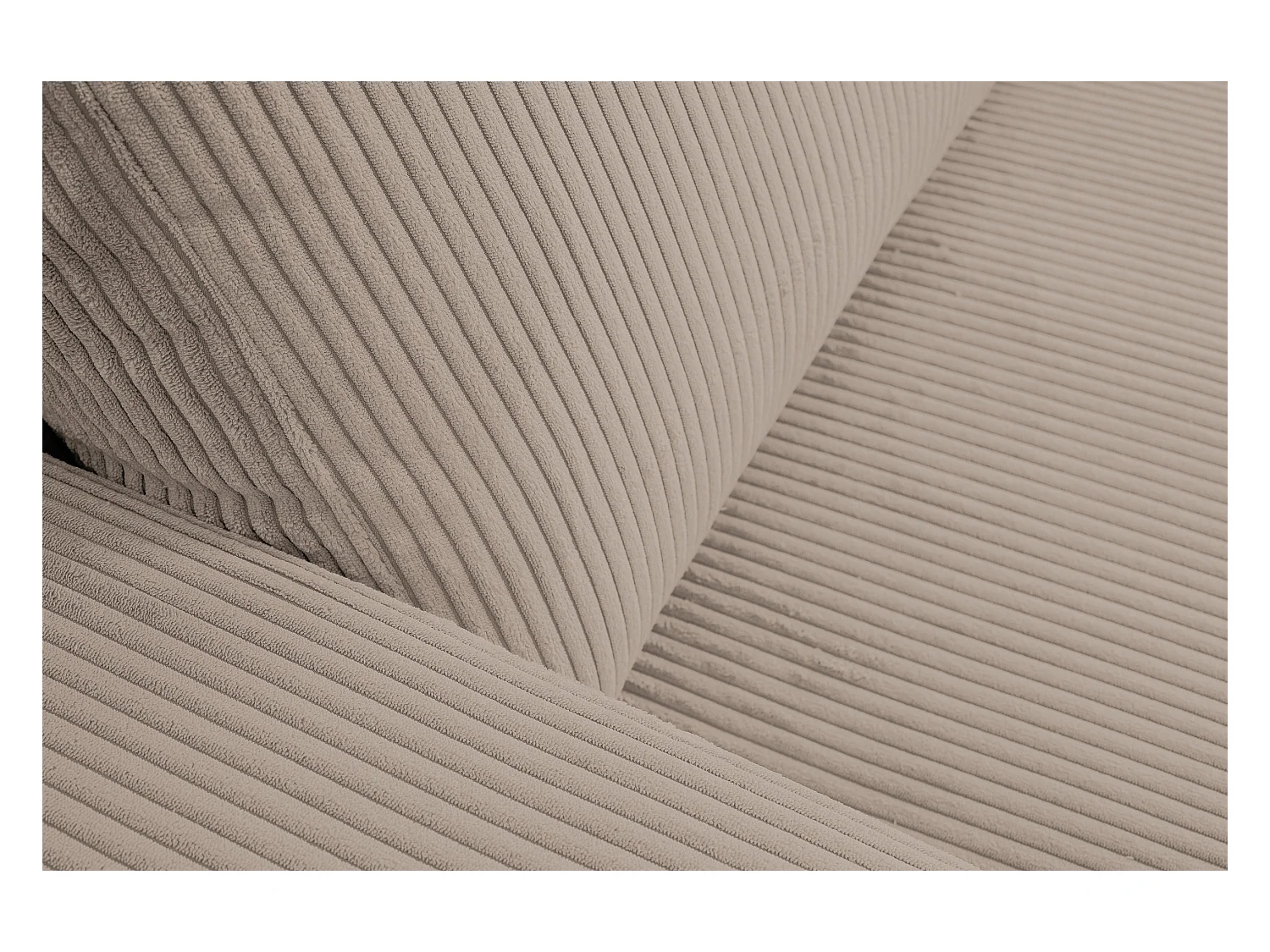 Canapé d'angle Aspen, couleur : marron, tissu velours côtelé, pouf à droite