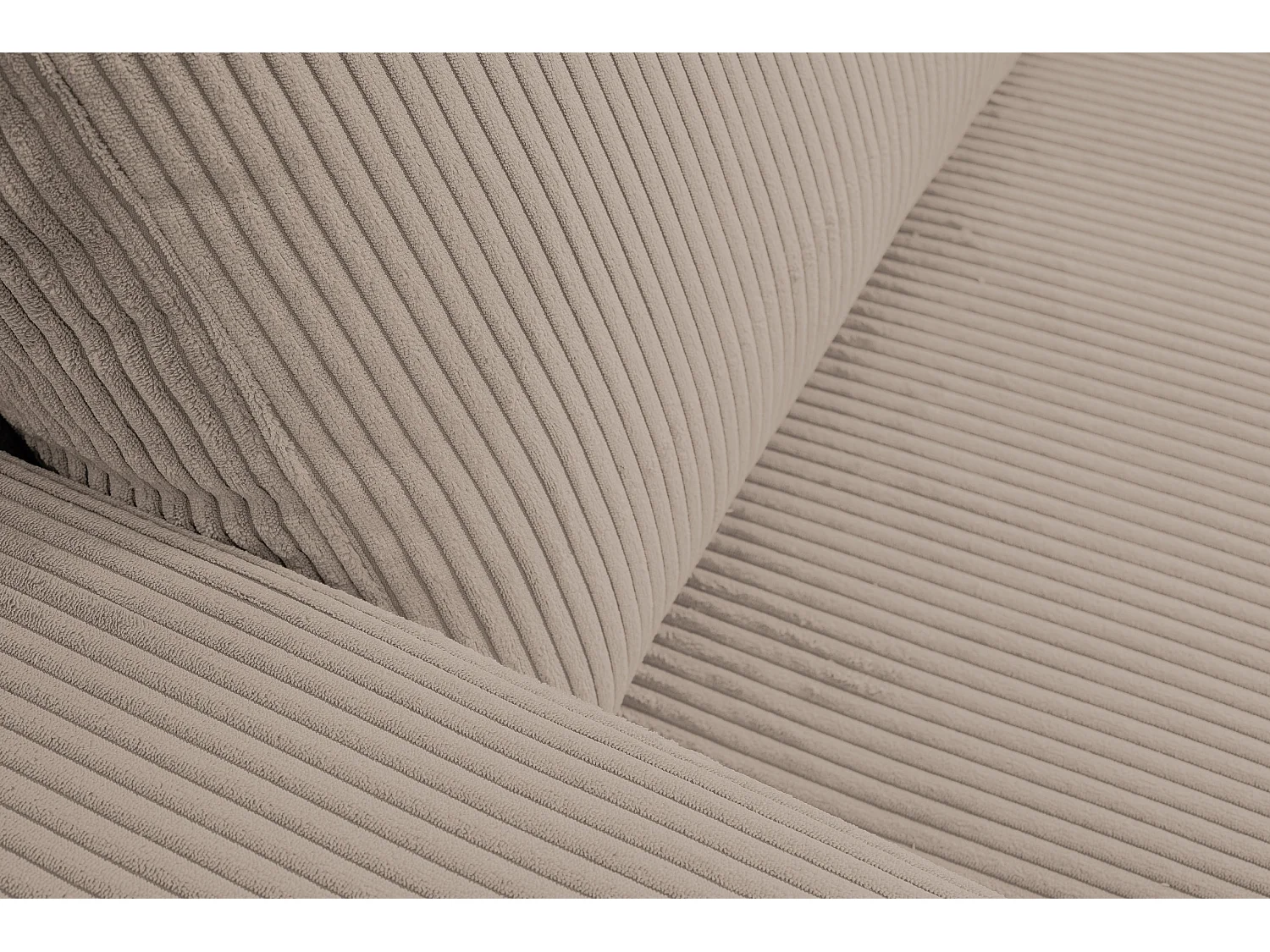 Canapé d'angle Aspen, couleur : marron, tissu velours côtelé, pouf à droite