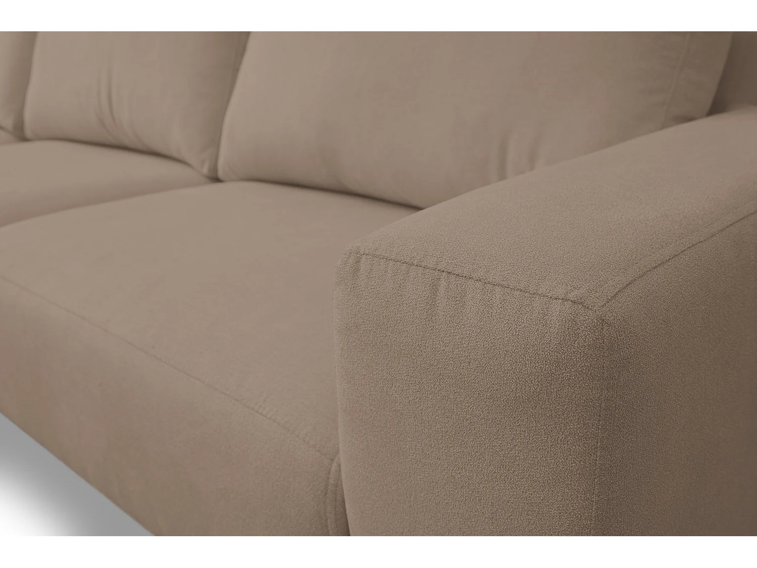 Canapé d'angle Aspen, couleur : marron, tissu velours, pouf gauche