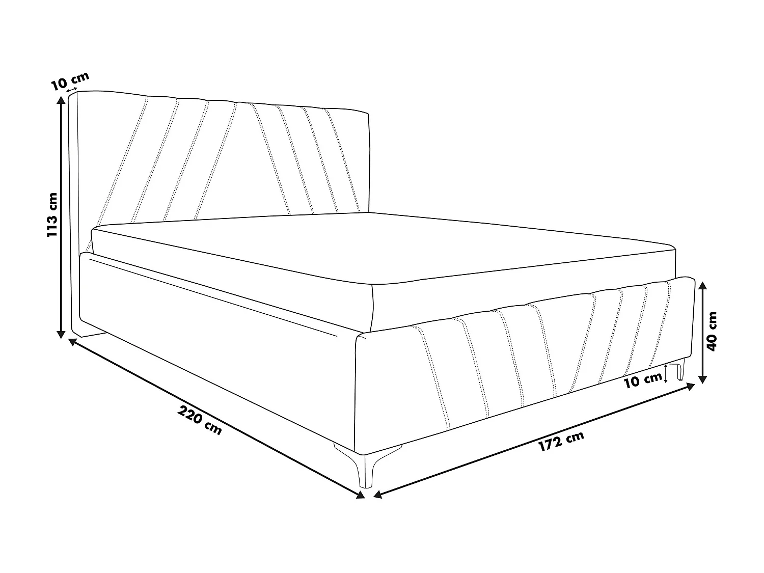 Lit rembourré Chesterfield avec tête de lit, 160 x 200 cm, lit double avec coffre de rangement et sommier à lattes en métal, tissu velours, couleur : gris foncé
