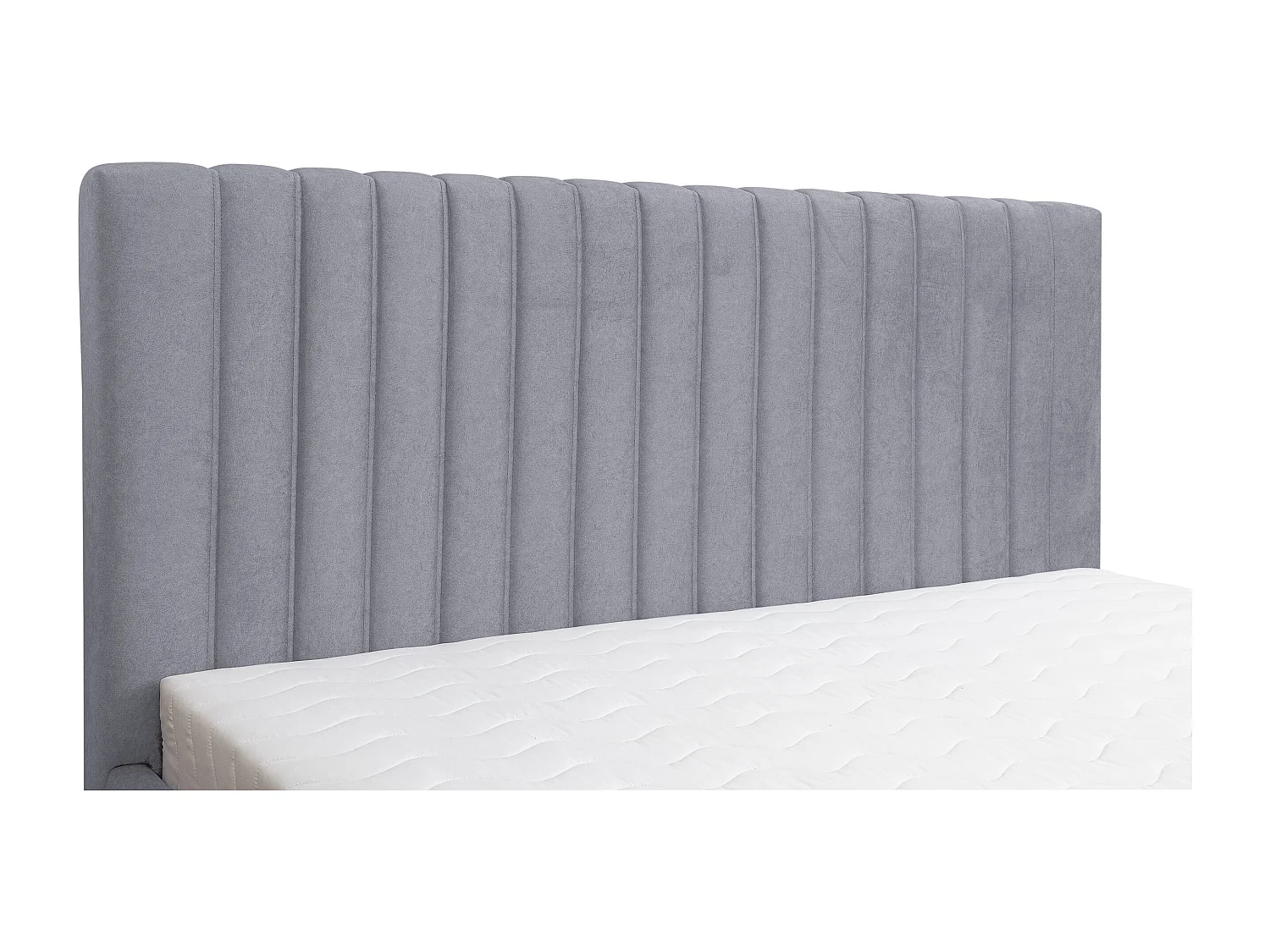 Lit rembourré Quant avec tête de lit, 180 x 200 cm, lit double avec coffre de rangement et sommier à lattes en métal, tissu velours, couleur : gris