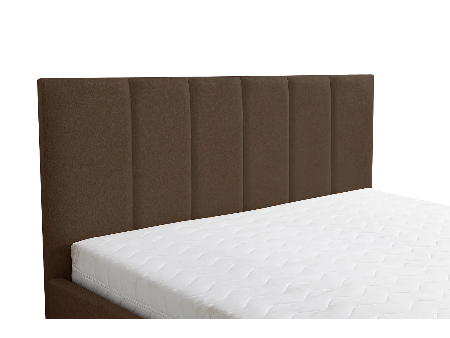 Polsterbett LISA mit Kopfteil, 140 x200 cm, Doppelbett mit Bettkasten und Lattenrost aus Velourstoff, Velourstoff, Frabe: Braun