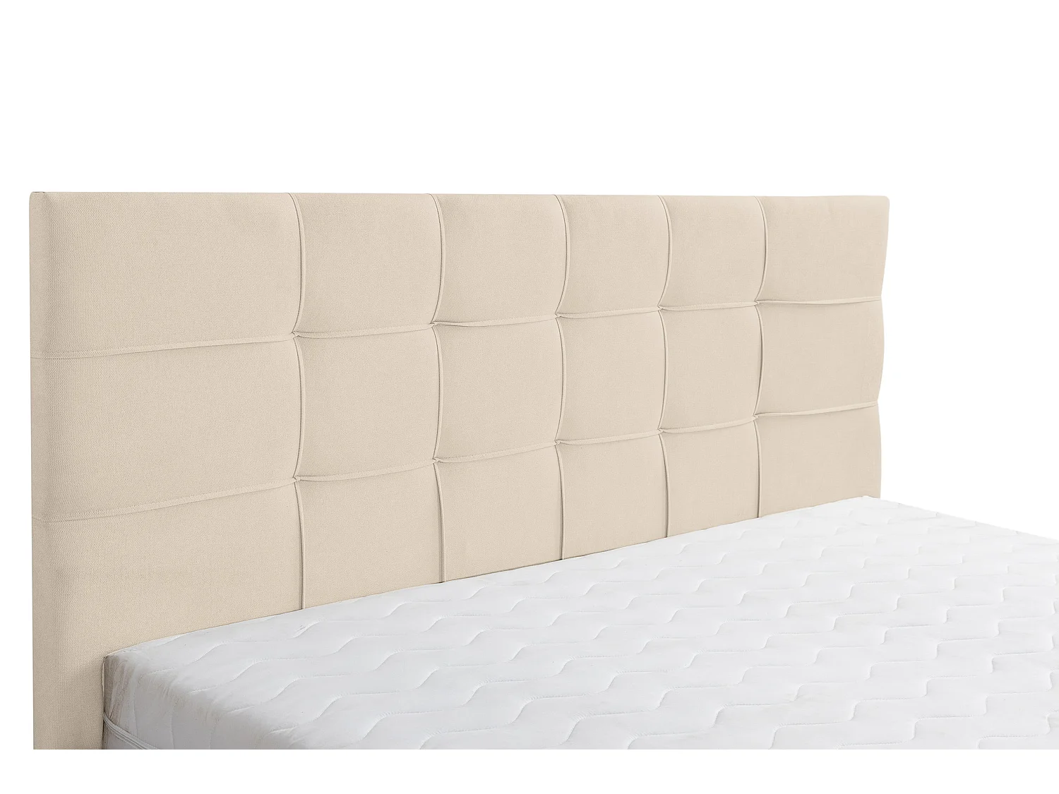 Lit rembourré JESSA avec tête de lit, 180 x 200 cm, lit double avec coffre de rangement et sommier à lattes en velours, velours, couleur : beige