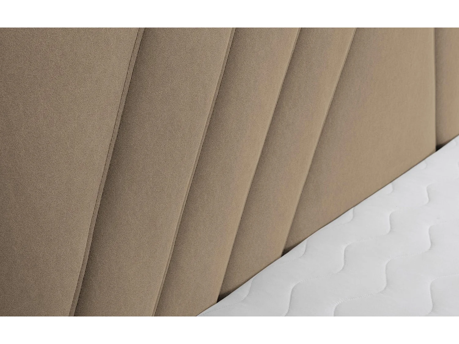 Lit rembourré Capri  avec tête de lit, 180 x 200 cm, lit double avec coffre de rangement et sommier à lattes en métal, tissu velours, couleur : marron