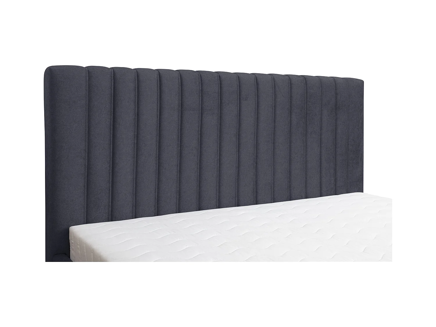 Lit rembourré Quant avec tête de lit, 160 x 200 cm, lit double avec coffre de rangement et sommier à lattes en métal, tissu velours, couleur : noir