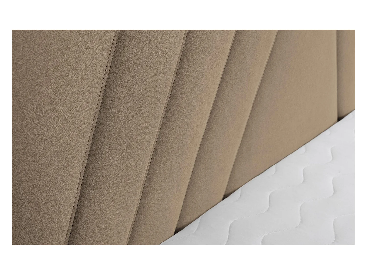 Lit rembourré Capri  avec tête de lit, 160 x 200 cm, lit double avec coffre de rangement et sommier à lattes en métal, tissu velours, couleur : marron