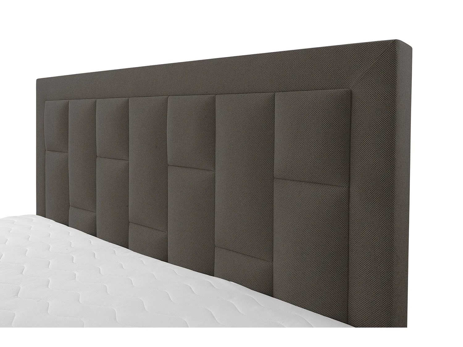 Lit rembourré VENEZIA avec tête de lit, 140 x 200 cm, lit double avec coffre de rangement et sommier à lattes en tissu structuré, velours, couleur : gris foncé