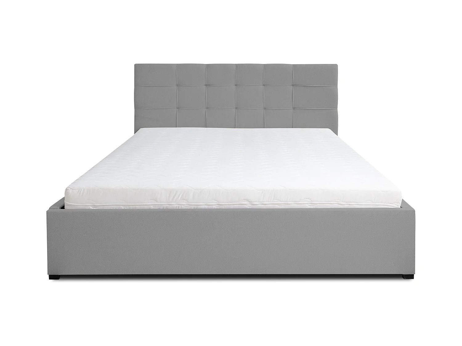 Lit rembourré JESSA avec tête de lit, 180 x 200 cm, lit double avec coffre de rangement et sommier à lattes en velours, velours, couleur : gris