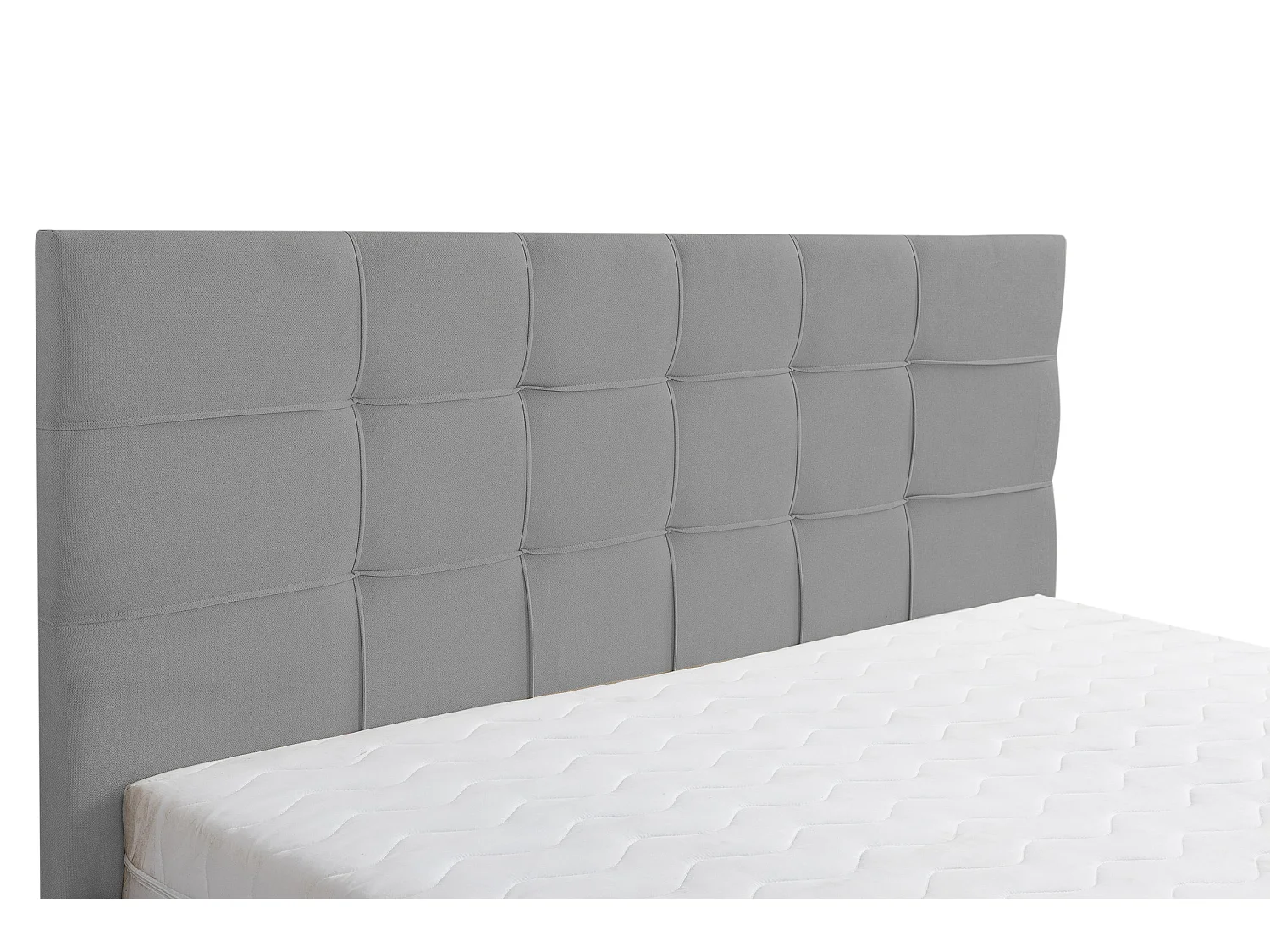 Polsterbett JESSA mit Kopfteil, 180 x200 cm, Doppelbett mit Bettkasten und Lattenrost aus Velourstoff, Velourstoff, Frabe: Grau