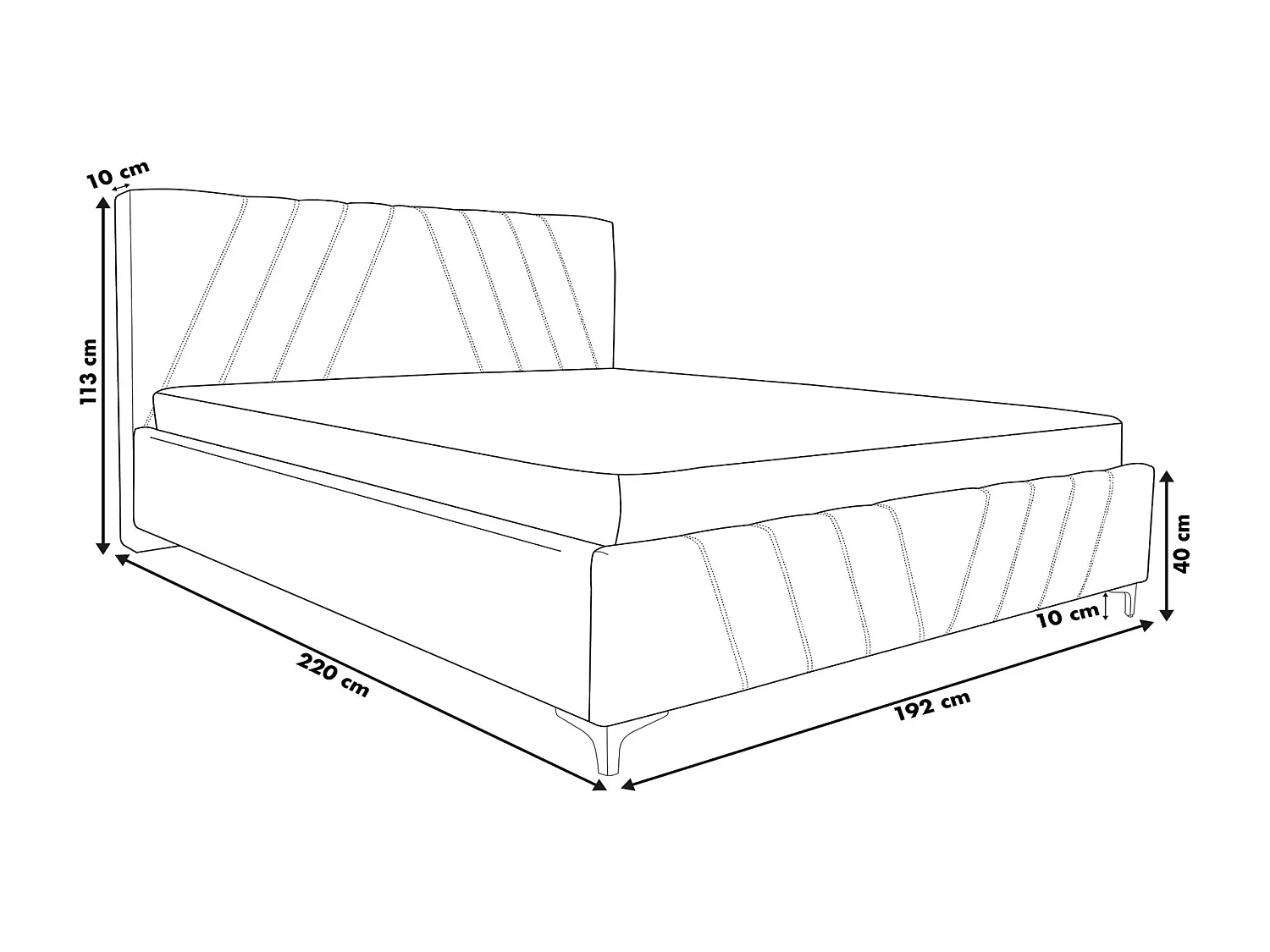 Lit rembourré Capri avec tête de lit, 180 x 200 cm, lit double avec coffre de rangement et sommier à lattes en métal, tissu velours, couleur : gris