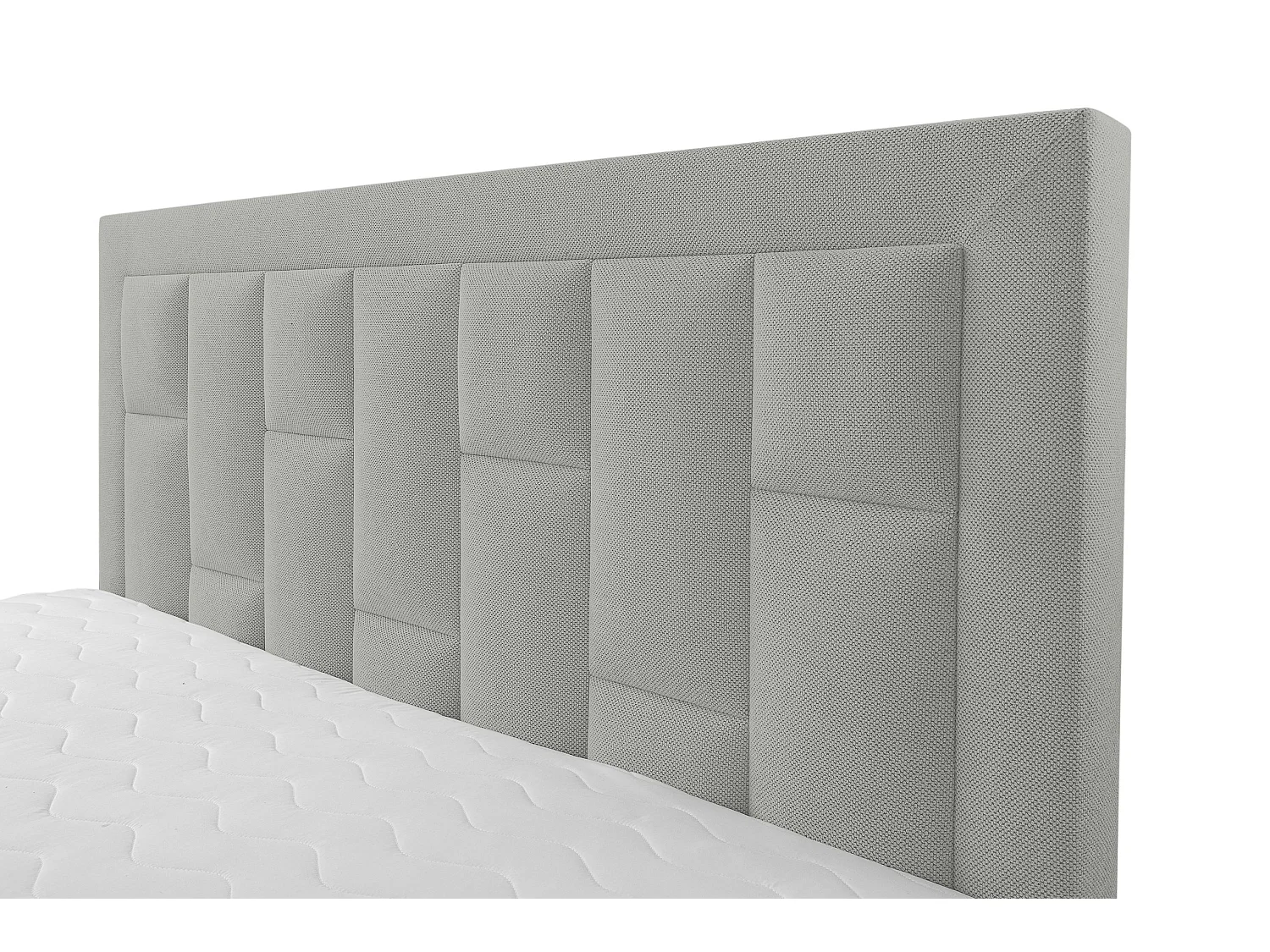 Lit rembourré VENEZIA avec tête de lit, 180 x 200 cm, lit double avec coffre de rangement et sommier à lattes en tissu structuré, tissu velours, couleur : gris