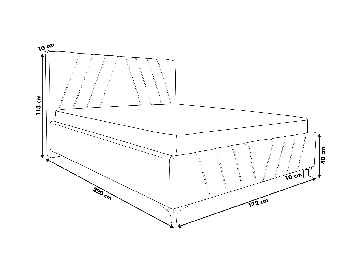 Lit rembourré Chesterfield avec tête de lit, 160 x 200 cm, lit double avec coffre de rangement et sommier à lattes en métal, tissu velours, couleur : marron