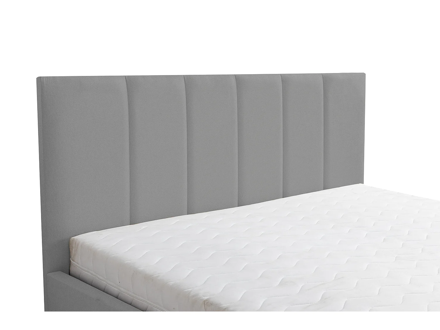 Polsterbett LISA mit Kopfteil, 140 x200 cm, Doppelbett mit Bettkasten und Lattenrost aus Velourstoff, Velourstoff, Frabe: Grau