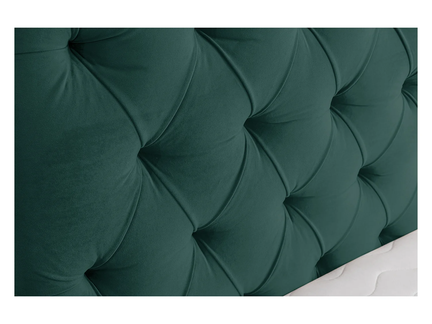 Lit rembourré Chesterfield avec tête de lit, 180 x 200 cm, lit double avec coffre de rangement et sommier à lattes en métal, tissu velours, couleur : vert